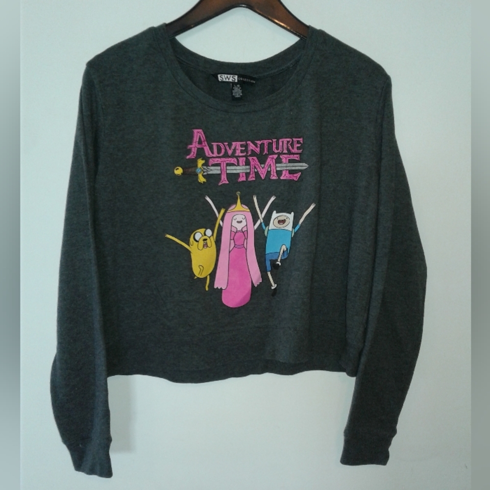 Adventure Time Sweater Womens L cropped Sweatshirt SWS Collection